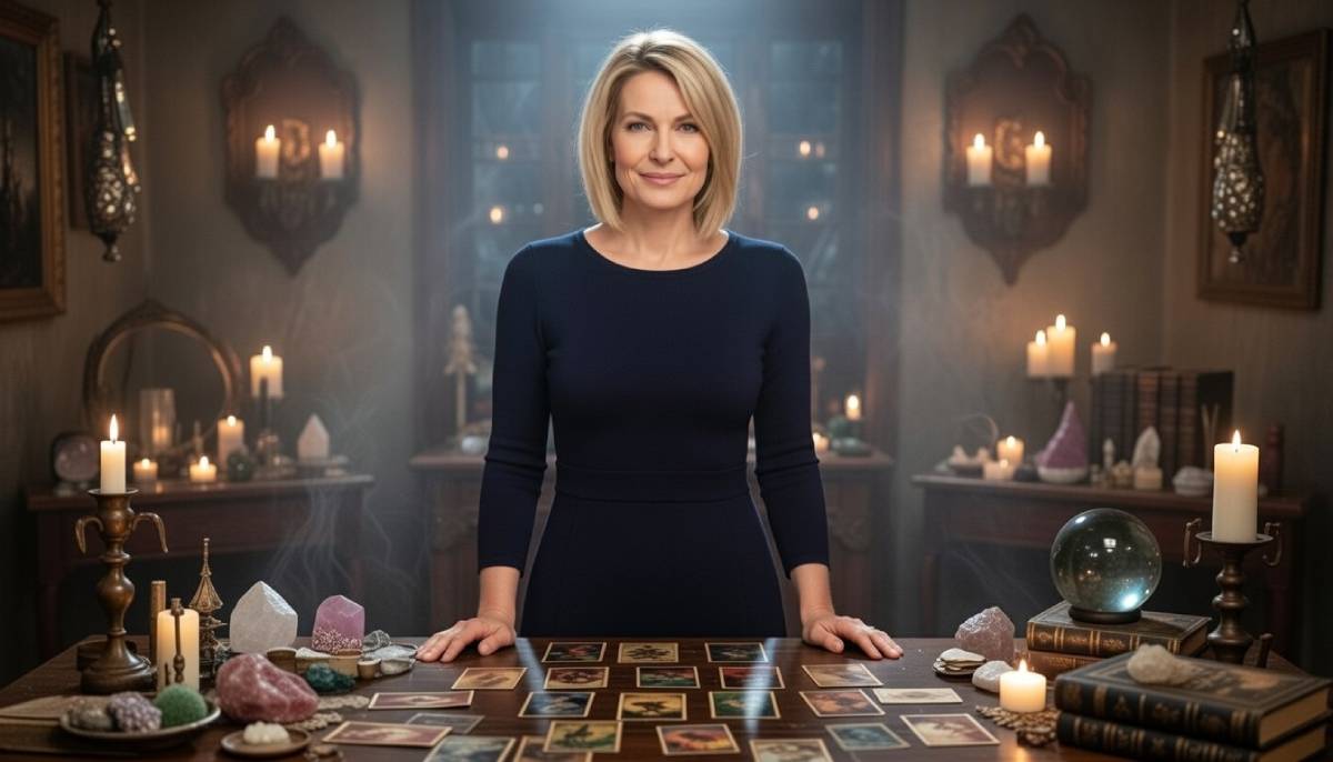 Lucía consultando el tarot